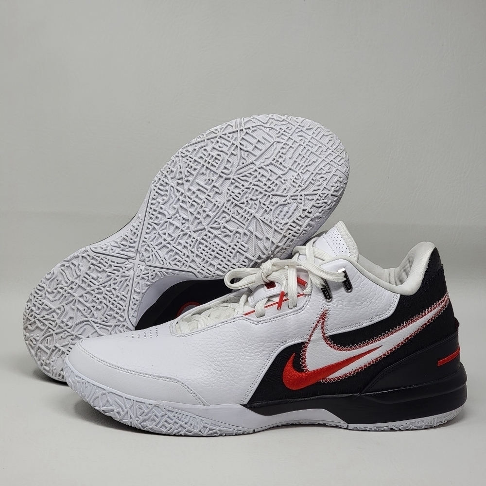 Nike Men's Sz 12 Zoom LeBron NXXT Gen AMPD FJ1566-100 White Black Red Basketball